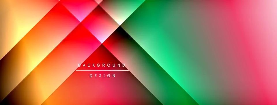 Dynamic shadow lines with gradient colors geometric background Illustrazione stock