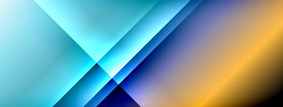 Dynamic shadow lines with gradient colors geometric background Stock Illustration