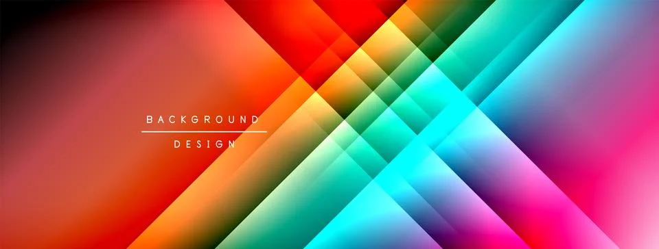 Dynamic shadow lines with gradient colors geometric background Stock Illustration