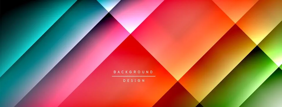 Dynamic shadow lines with gradient colors geometric background Stock Illustration