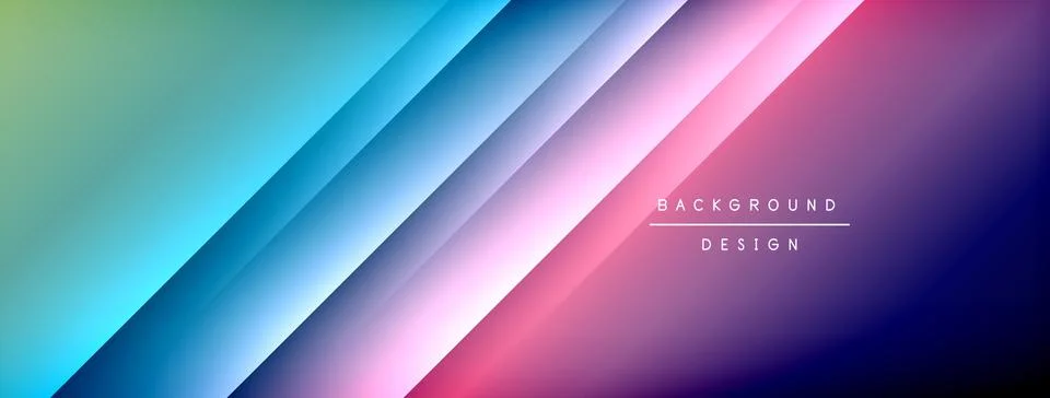 Dynamic shadow lines with gradient colors geometric background Stock Illustration