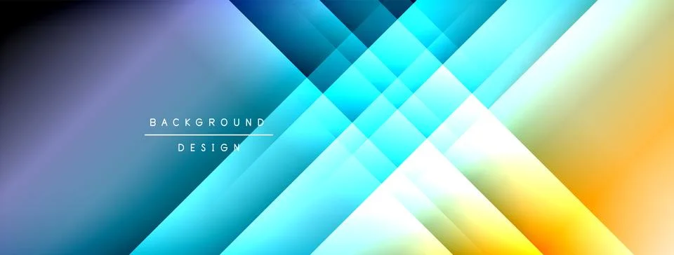 Dynamic shadow lines with gradient colors geometric background Stock Illustration