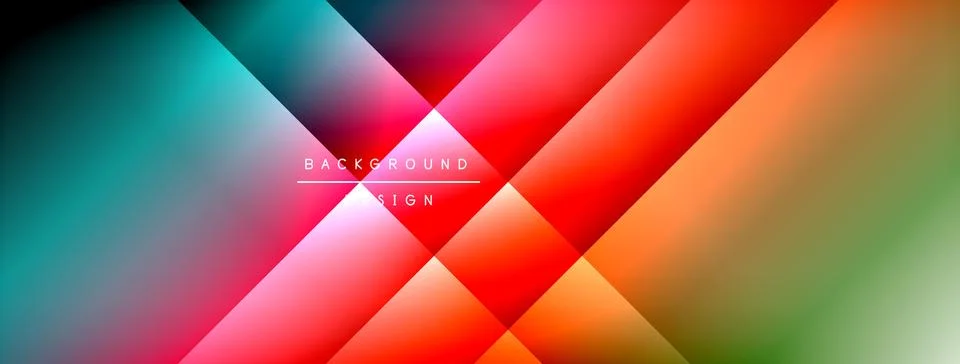 Dynamic shadow lines with gradient colors geometric background Stock Illustration