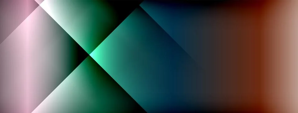 Dynamic shadow lines with gradient colors geometric background Stock Illustration