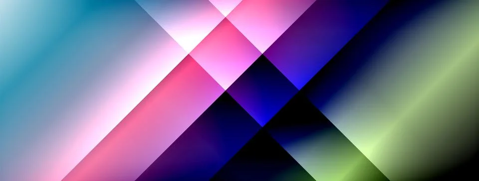 Dynamic shadow lines with gradient colors geometric background Stock Illustration