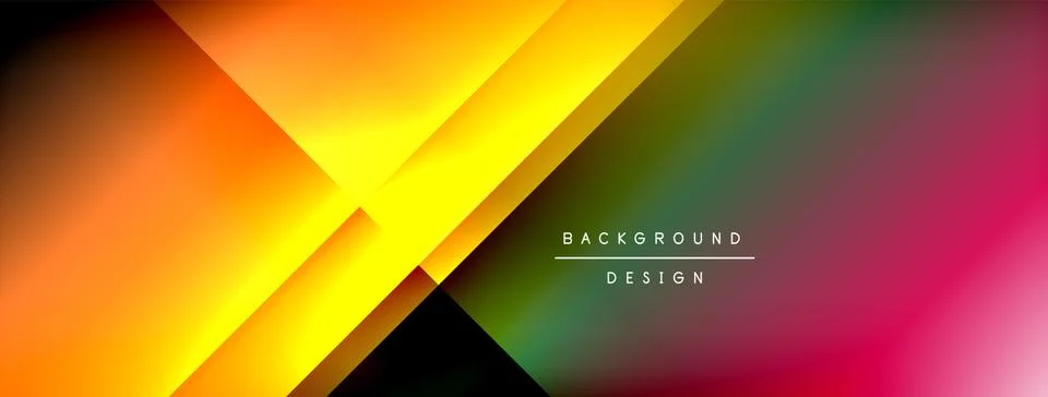 Dynamic shadow lines with gradient colors geometric background Stock Illustration