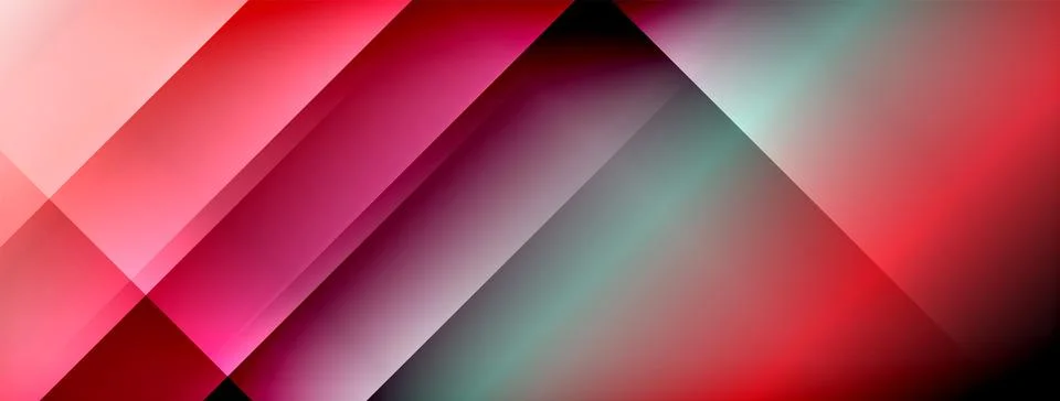 Dynamic shadow lines with gradient colors geometric background Illustrazione stock