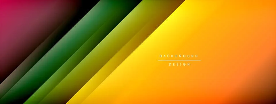 Dynamic shadow lines with gradient colors geometric background Stock Illustration