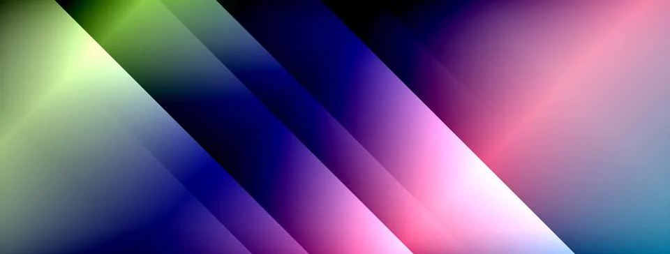 Dynamic shadow lines with gradient colors geometric background Stock Illustration