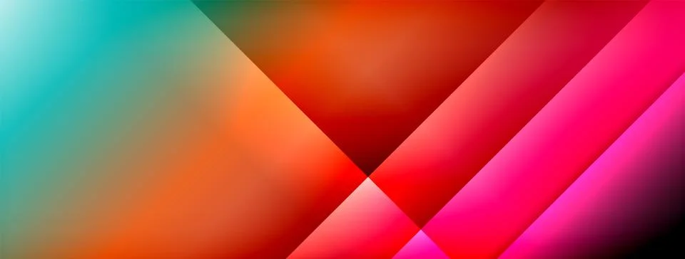 Dynamic shadow lines with gradient colors geometric background Stock Illustration
