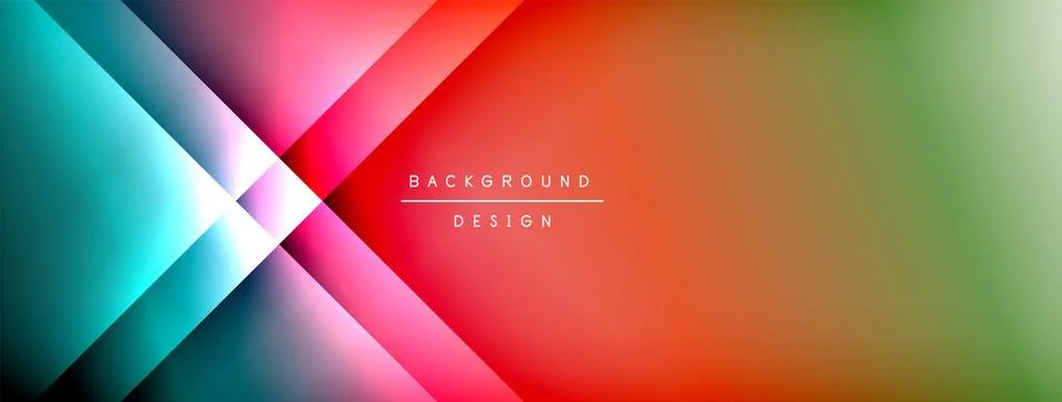 Dynamic shadow lines with gradient colors geometric background Stock Illustration