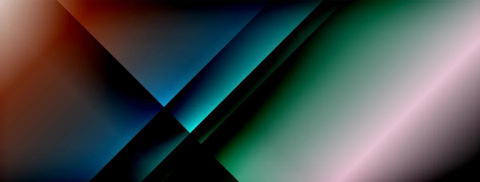 Dynamic shadow lines with gradient colors geometric background Stock Illustration