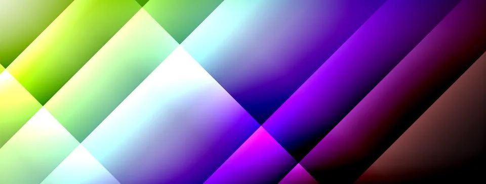 Dynamic shadow lines with gradient colors geometric background Stock Illustration