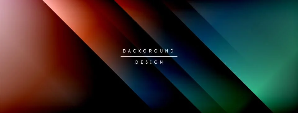 Dynamic shadow lines with gradient colors geometric background Illustrazione stock