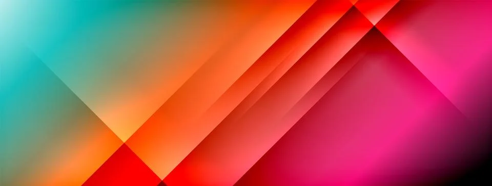 Dynamic shadow lines with gradient colors geometric background Illustrazione stock