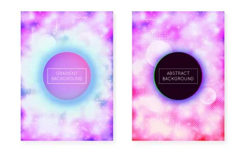 Dynamic shape background with liquid fluid. Neon bauhaus gradien Stock Illustration