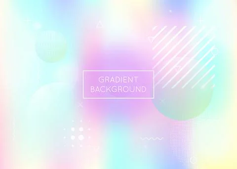 Dynamic shape background with liquid fluid. Holographic bauhaus Stock Illustration