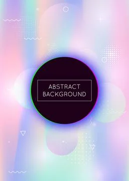 Dynamic shape background with liquid fluid. Holographic bauhaus Stock Illustration