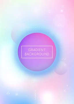 Dynamic shape background with liquid fluid. Holographic bauhaus Illustrazione stock