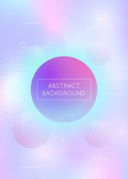 Dynamic shape background with liquid fluid. Holographic bauhaus Illustrazione stock