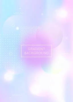 Dynamic shape background with liquid fluid. Holographic bauhaus Stock Illustration