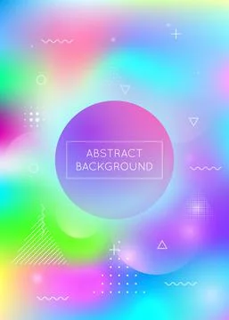 Dynamic shape background with liquid fluid. Holographic bauhaus Illustrazione stock