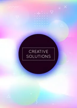 Dynamic shape background with liquid fluid. Holographic bauhaus Stock Illustration