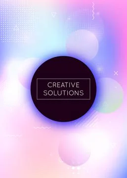 Dynamic shape background with liquid fluid. Holographic bauhaus 스톡 일러스트