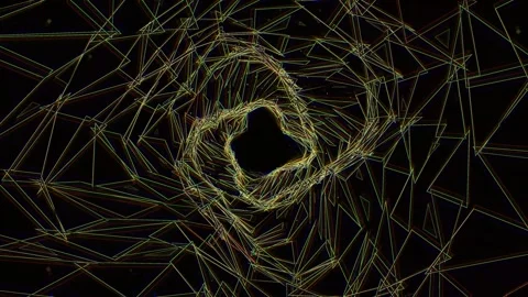Dynamic shapes create a swirling visual effect in a Stock Footage 340012725