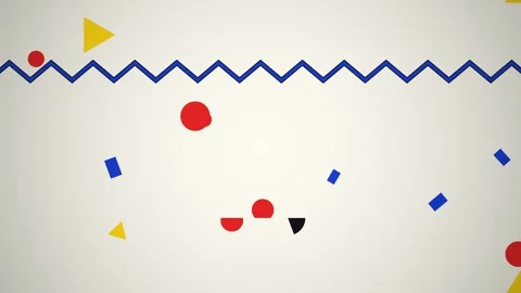 Dynamic shapes move in a playful animation on a light Stock Footage 338327748