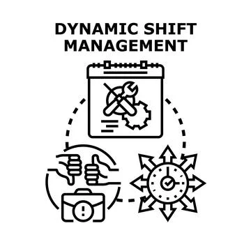 Dynamic shift management concept on calendar Stock Illustration