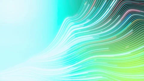 Dynamic shimmering light streaks flow across a vibrant gradient background, perf Stock Footage 321395435