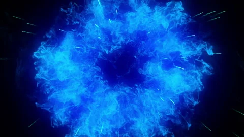 Dynamic shockwave explosion fire particle effect Video stock 148724064