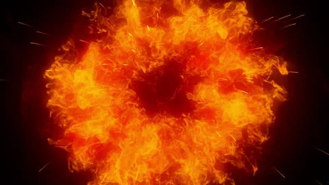 Dynamic shockwave explosion fire particle effect Vídeos de archivo 148724628