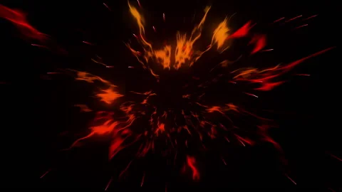 Dynamic shockwave explosion fire particle effect Video stock 148724698