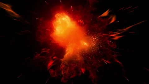 Dynamic shockwave explosion fire particle effect Vídeos de archivo 148724746
