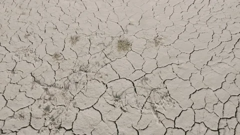 Dynamic shot of cracked soil ground of dried lake Stock Footage 151489818