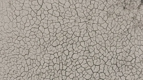 Dynamic shot of cracked soil ground of dried lake Stock Footage 151489909