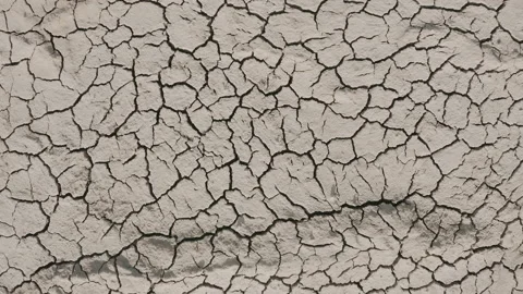 Dynamic shot of cracked soil ground of dried lake Video stock 151490375