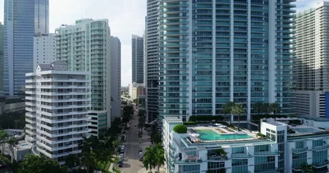 Dynamic shot of downtown Miami Stock Footage 231649764