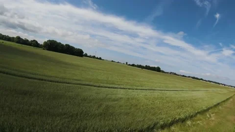 Dynamic shot of flat limbs and small irrigation system with lake Stock Footage 237669624