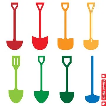Dynamic Shovel Silhouette  Essential Tool for Construction and Renovation P.. Stock Illustration
