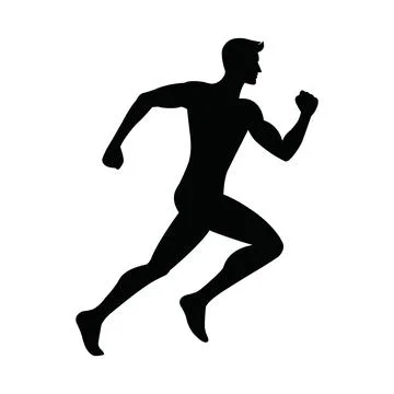 Dynamic Silhouette of a Running Man Ilustración de archivo