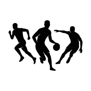 Dynamic Silhouettes of Athletes in Motion Capturing the Energy of Sports wi.. Stock Illustration