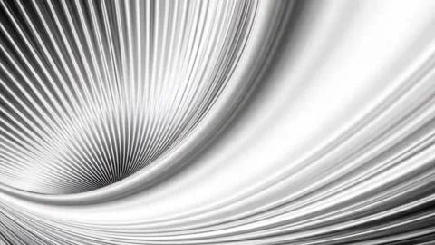 Dynamic silver abstract flowing lines create modern metallic background Stock Footage 321349367