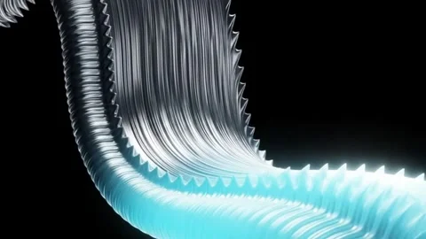 Dynamic silver metallic texture flowing and undulating on a dark background Stock Footage 321349388