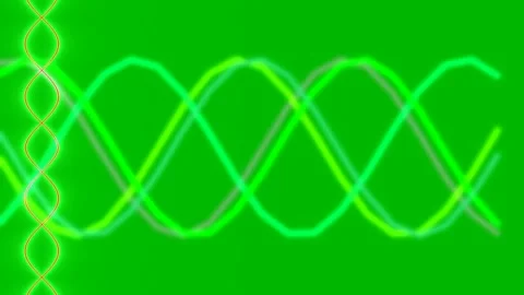 Dynamic sine wave data flow visualization and energy pattern on red backgroun Stock Footage 336768251
