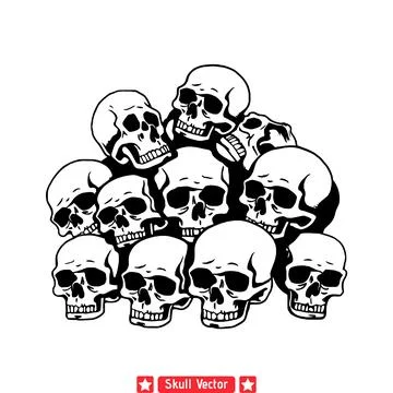 Dynamic Skull Graphic  Motion in Mortality Stock Illustration