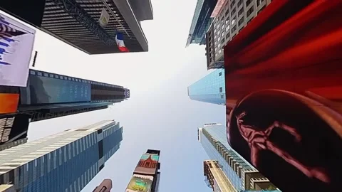 The Dynamic Skyline of Times Square A Vibrant Reflection of City Life and Stock Footage 294957377