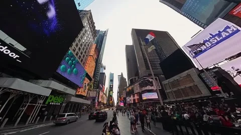 The Dynamic Skyline of Times Square A Vibrant Reflection of City Life and Stock Footage 294957548